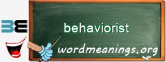 WordMeaning blackboard for behaviorist